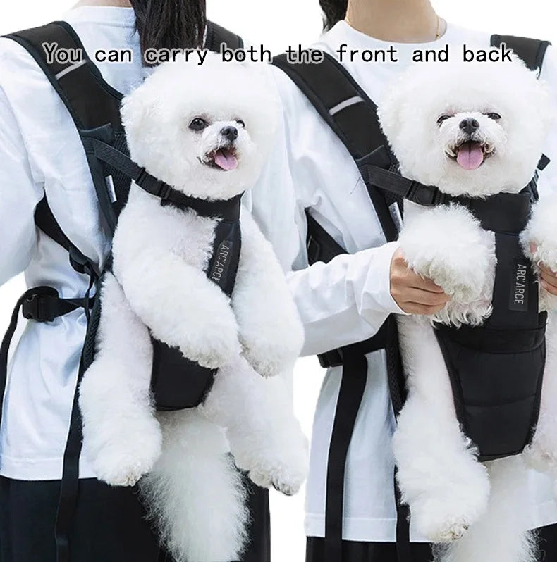 Pet Dogs Carrier Backpack Cat Carrier Portable Outdoor Dog Cat Carrier Chest Strap Outdoor Adjustable Hands Free Dog Backpack