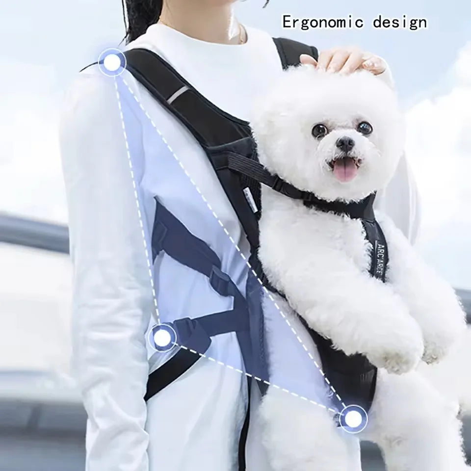 Pet Dogs Carrier Backpack Cat Carrier Portable Outdoor Dog Cat Carrier Chest Strap Outdoor Adjustable Hands Free Dog Backpack