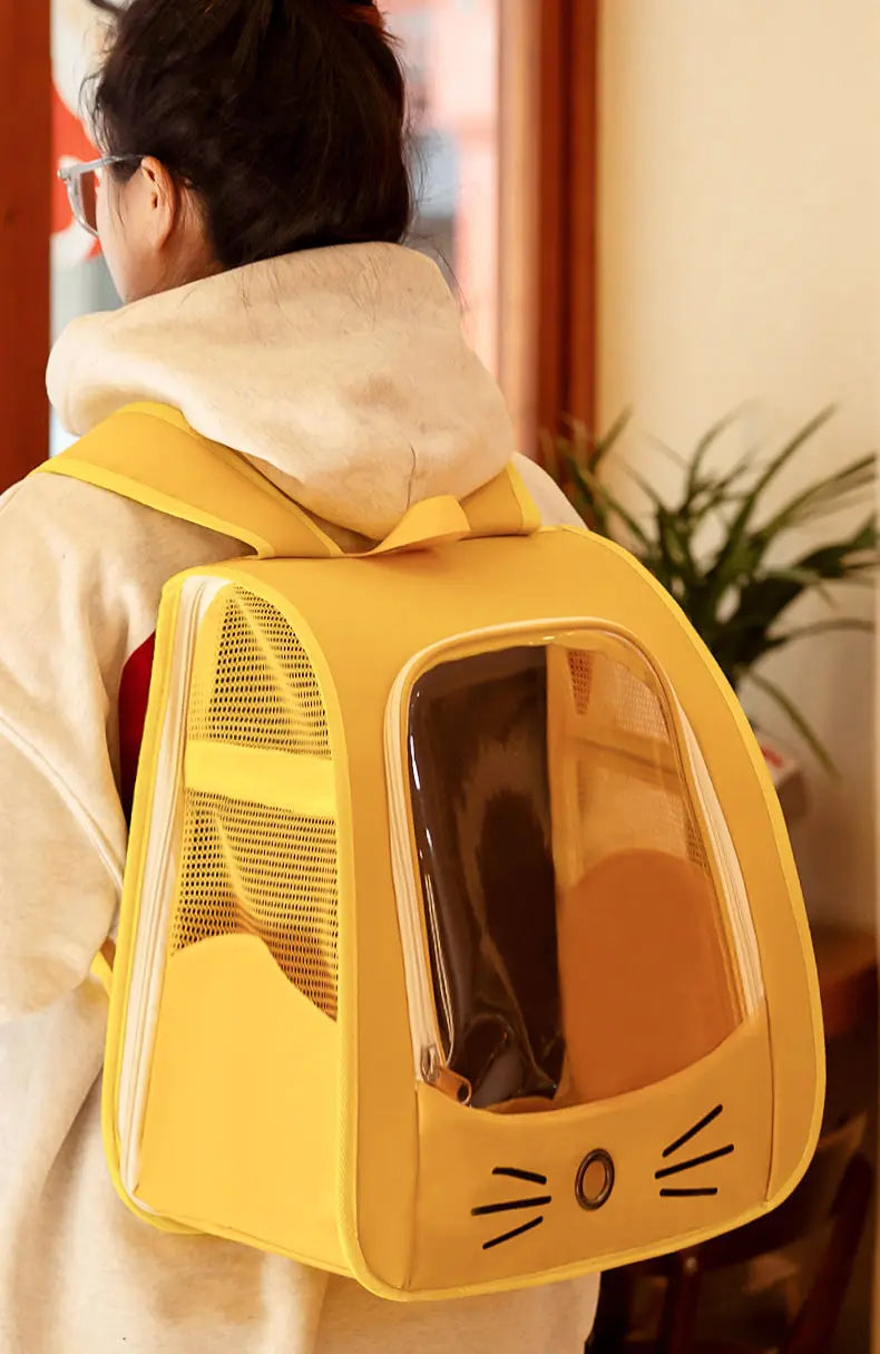 Cat Bag Outing Travel Pet Backpack Cabin Cat Schoolbag Shoulder Cage Multifunctional Bag Car Folding Soothing Anti-scratch