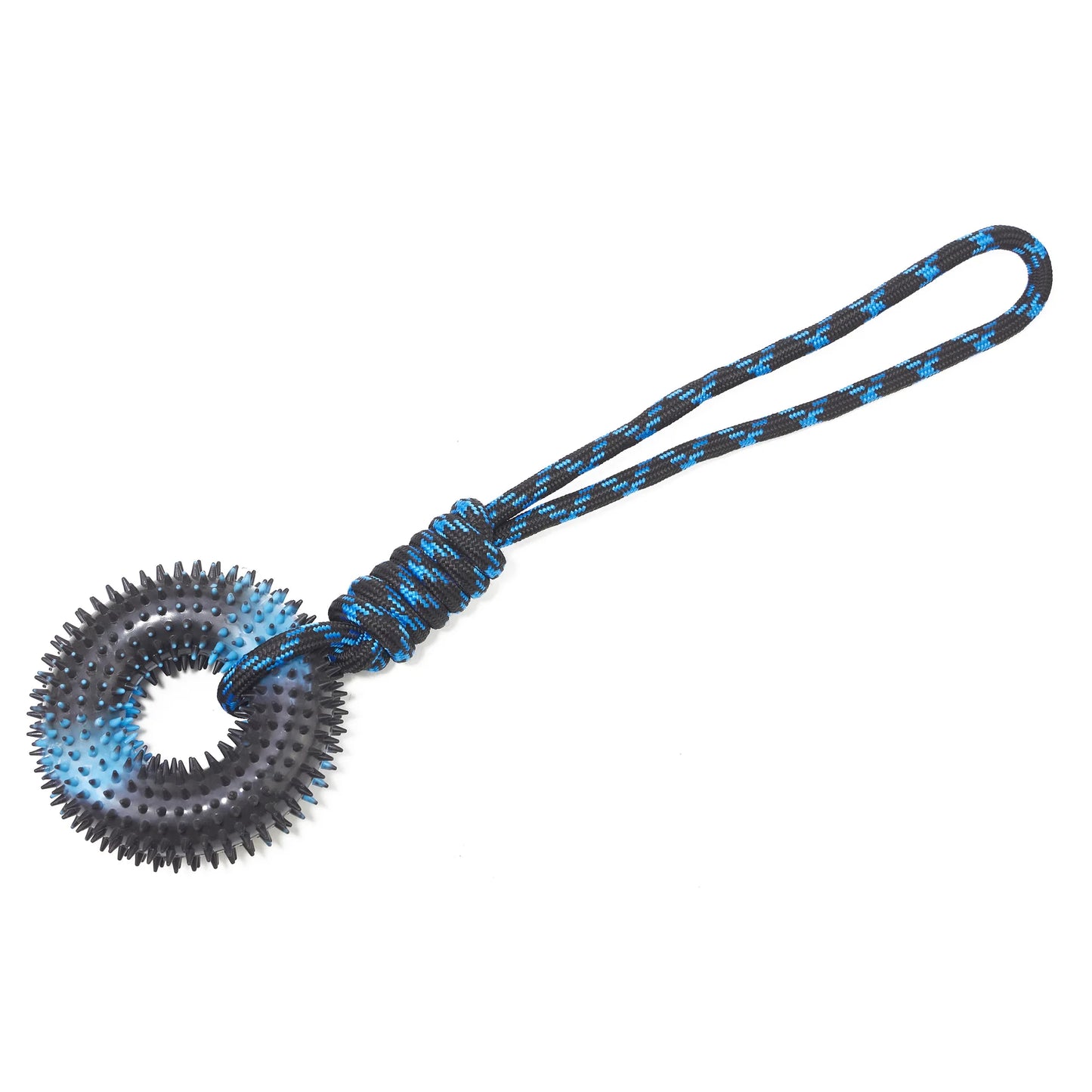Spiked Ring & Rope Knot Tug Toy for Large Dogs: Interactive Chew for Golden Retrievers, Durable Pulling Game for Boredom Relief