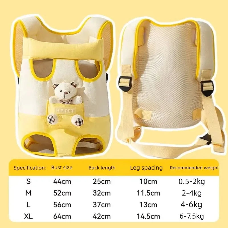 Pet Dogs Carrier Backpack Cat Carrier Portable Outdoor Dog Cat Carrier Chest Strap Outdoor Adjustable Hands Free Dog Backpack