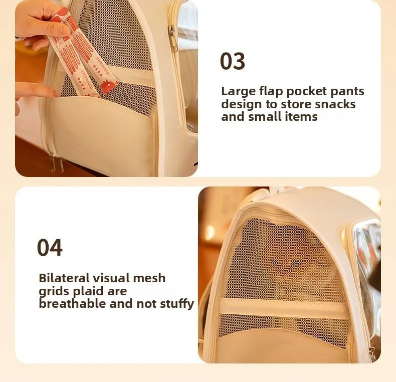 Cat Bag Outing Travel Pet Backpack Cabin Cat Schoolbag Shoulder Cage Multifunctional Bag Car Folding Soothing Anti-scratch
