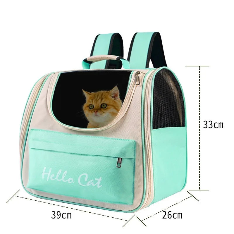 Cat Bag Outing Travel Pet Backpack Cabin Cat Schoolbag Shoulder Cage Multifunctional Bag Car Folding Soothing Anti-scratch
