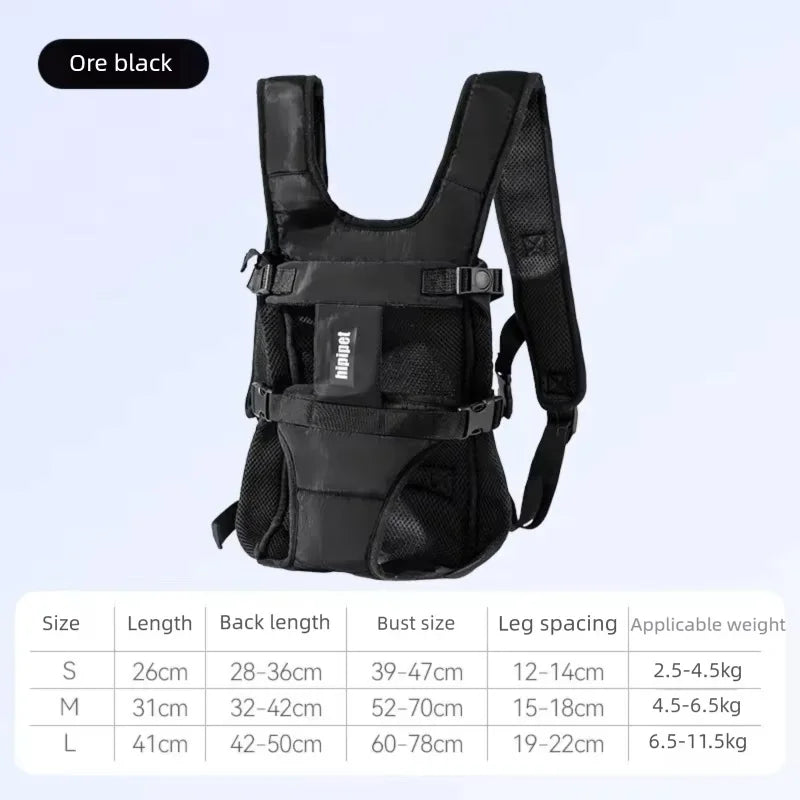 Pet Dogs Carrier Backpack Cat Carrier Portable Outdoor Dog Cat Carrier Chest Strap Outdoor Adjustable Hands Free Dog Backpack
