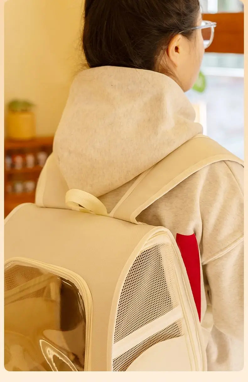 Cat Bag Outing Travel Pet Backpack Cabin Cat Schoolbag Shoulder Cage Multifunctional Bag Car Folding Soothing Anti-scratch