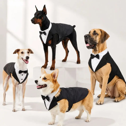 Four Seasons Dog Business Suit Vest Set Cool Funny Close-fitting Dog Tuxedo Jacket Breathable Cool Pet Clothes For Pet S To 2XL