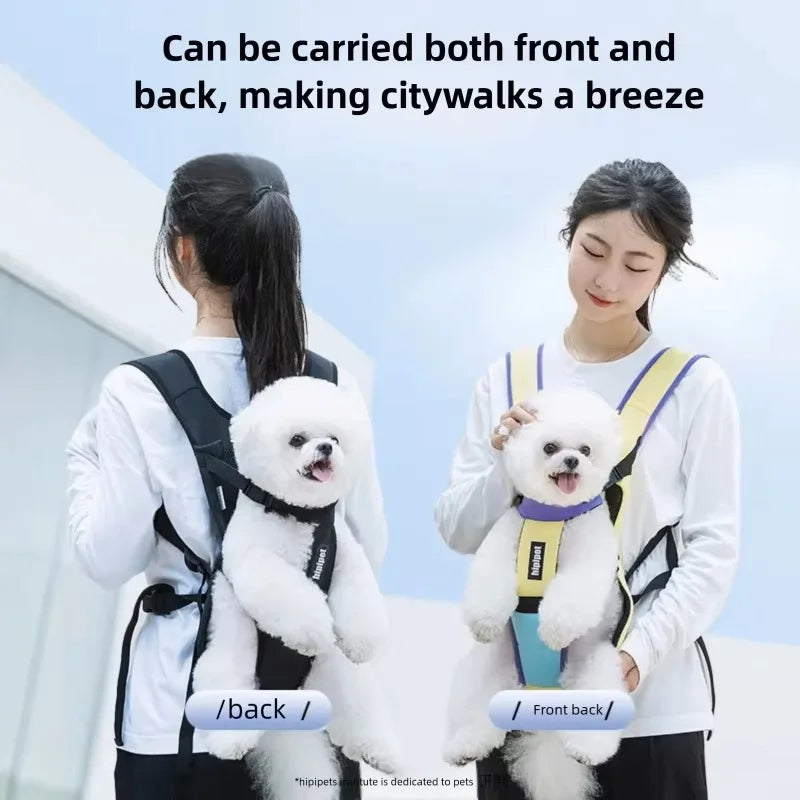 Pet Dogs Carrier Backpack Cat Carrier Portable Outdoor Dog Cat Carrier Chest Strap Outdoor Adjustable Hands Free Dog Backpack