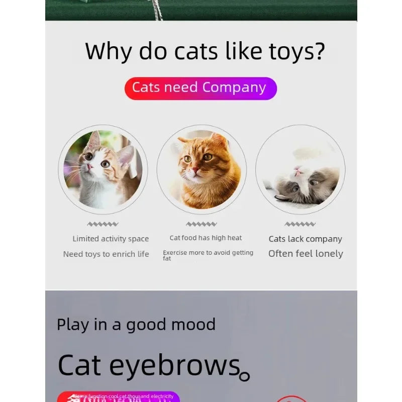 Multifunctional Upgraded USB Rechargeable Infrared Cat Toy, Laser Projection Interactive Cat Stick, Pet Toy Supplies